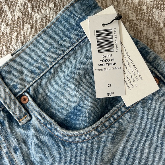 Denim Forum The Yoko Hi-Rise Mid Thigh Denim Short - Picture 4 of 4